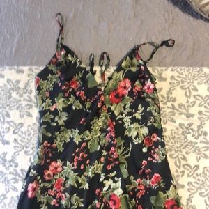 Long split dress floral